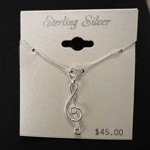 Sterling Silver Treble Clef Necklace
